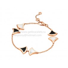 Pulsera Bvlgari DIVAS Dream de oro rosa con nácar y ónix BR856995