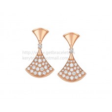 Pendientes Bvlgari DIVAS Dream de oro rosa con pavé de diamantes