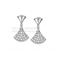Pendientes Bvlgari DIVAS Dream de oro blanco con pavé de diamantes