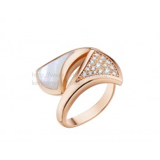 Anillo Bvlgari DIVAS Dream en oro rosa con nácar y pavé de diamantes