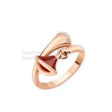 Anillo Bvlgari DIVAS Dream en oro rosa con cornalina y pavé de diamantes