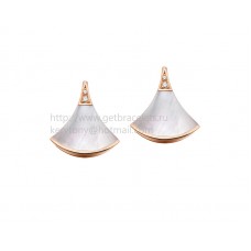 Pendientes Bvlgari DIVAS Dream de oro rosa con nácar y pavé de diamantes