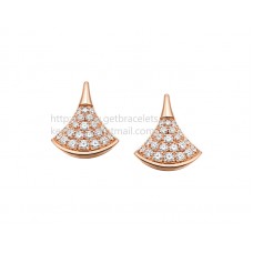 Pendientes Bvlgari DIVAS Dream de oro rosa con pavé de diamantes