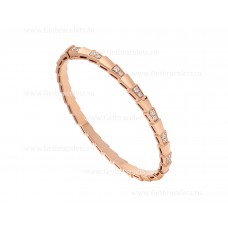 Brazalete Bvlgari Serpenti Viper de oro rosa de 18 quilates engastado con semipavé de diamantes