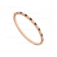 Brazalete fino Bvlgari Serpenti Viper de oro rosa de 18 quilates con elementos de ónix