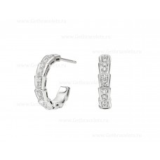 Pendientes Bvlgari Serpenti Viper de oro blanco de 18 quilates con pavé de diamantes