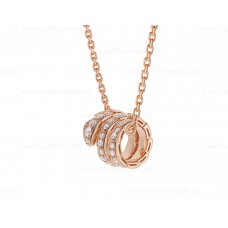 Collar con colgante Bvlgari Serpenti Viper en oro rosa de 18 quilates engastado con pavé de diamantes