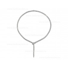 Collar delgado Bvlgari Serpenti Viper de oro blanco de 18 quilates con pavé de diamantes