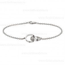 Cariter Pulsera Love Doble Anillo Oro Blanco