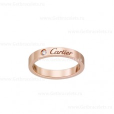 Alianza Cartier C de Cartier con diamantes en oro rosa