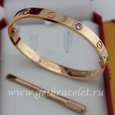  Pulsera Cartier Love para Hombre y Mujer Oro Rosa 4 Diamantes