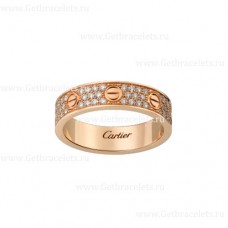 Alianza Cartier Love con pavé de diamantes en oro rosa