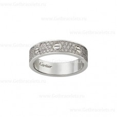 Alianza Cartier Love con oro blanco pavimentado de diamantes