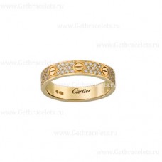 Alianza Cartier Love con oro amarillo pavimentado de diamantes