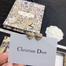 Christian Dior Pendientes J??Adior de latón con pavé de diamantes en forma de corazón Joyería femenina