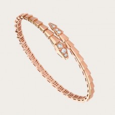 Brazalete Bvlgari Serpenti Viper de oro rosa de 18 quilates engastado con semipavé de diamantes