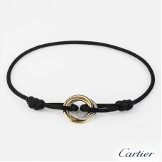 Pulsera Trinity de Cartier Oro 18k diamante Negro Algodón