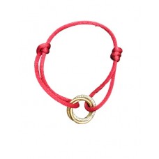 Pulsera Trinity de Cartier Oro 18k diamante Rojo Algodón