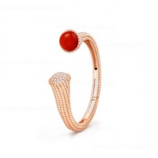 Pulsera Van Cleef Arpels Perlee Couleurs en oro rosa con diamante cornalina