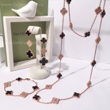  Van Cleef Arpels Alhambra con diamantes en juego de ónix