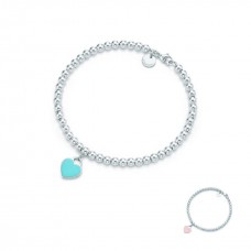 Pulsera de cuentas Return To Tiffany con colgante de corazón rosa para mujer