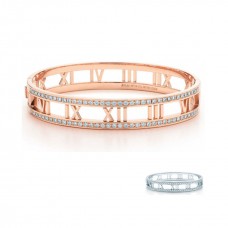 Brazalete abierto con bisagras Tiffany Atlas con pavé de diamantes