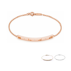 Pulsera Tiffany Atlas con barra perforada y cristales en oro rosa