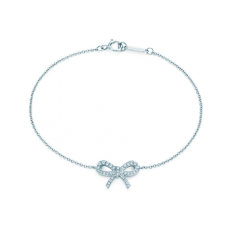 Tiffany Bow Rose Gold Silver Pulsera Colgante Diamantes Joyería