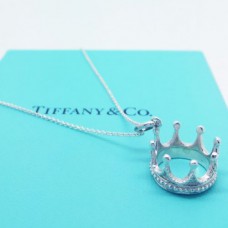 Tiffany Crown Charm Cadena Collar Joyería San Valentín
