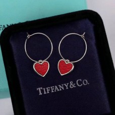 Pendientes colgantes Tiffany con dije de corazón amoroso, conjunto de ropa de doble cara de cuero rojo Reino Unido