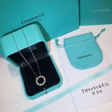 Tiffany Dupe Schlumberger Círculo Colgante Cristales Collar De Plata Esterlina Mujer Chapado En Oro Para Mujer