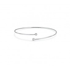 Precio del brazalete de aro ajustable fino con diamantes clonados de Tiffany Elsa Peretti en plata de Malasia / oro rosa
