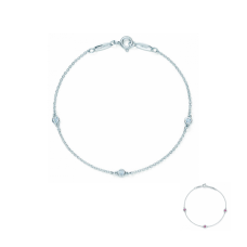 Pulsera Tiffany Elsa Peretti de plata de ley con diamantes duplicados por talla