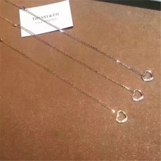 Tiffany Elsa Peretti Colgante de corazón abierto Collar de cristales tachonados Joyería de mujer