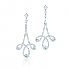Pendientes Tiffany Enchant Scroll Diamantes Plata de ley 925 Romántico