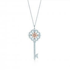 Tiffany Keys Enchant Primrose Key Colgante Collar Piedras preciosas Joyería DC Oferta Mujer