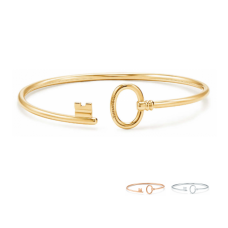 Pulsera de alambre Tiffany Keys de plata de ley, joyería de diseño moderno