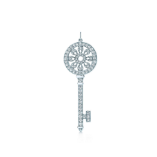 Tiffany Keys Pétalos Llave Colgante Collar de Plata Esterlina Diamantes Joyería de Fiesta Mujeres
