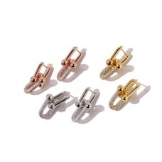 Pendientes Tiffany HardWear Double Joints Mujer Diamantes Plata/Oro rosa/Oro amarillo