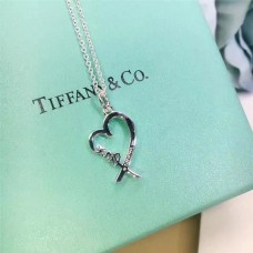 Colgante de corazón Tiffany Paloma Picasso con collar de cadena con letras de amor, joyería