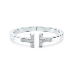 Brazalete Tiffany T Square en plata de ley y diamantes
