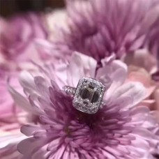 Anillo estrecho de cristal cuadrado Tiffany Popular