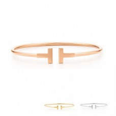 Pulsera de alambre estrecho Tiffany T de plata de ley