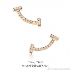 Pendientes Tiffany T Smile Cristales Plata Rosa/Oro amarillo Celebridades Venta en el Reino Unido
