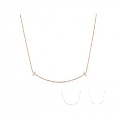 Collar con colgante Tiffany T Smile en oro rosa y plata