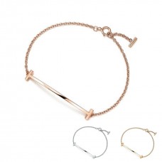 Pulsera de plata de ley Tiffany T con sonrisa, joyería moderna para fiesta para mujer