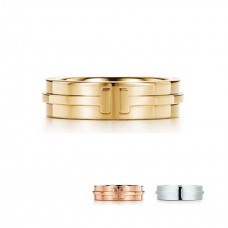 Fiesta de venta de banda única de plata de ley con dos anillos Tiffany T