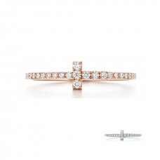Anillo Tiffany T Wire en oro rosa con diamantes para mujer Ofertas en el Reino Unido