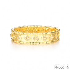 PULSERA VAN CLEEF ARPELS PERLEE CLOVER ORO AMARILLO MODELO MEDIANO