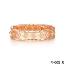 PULSERA VAN CLEEF ARPELS PERLEE CLOVER ORO rosa MODELO MEDIANO